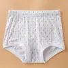 Calzones de Algodón Puro de Cintura Alta para Mujeres de Mediana Edad y Mayores, Tiro Profundo, Corte Holgado, Tallas Grandes, Talla Grande para Mamá, Shorts para Personas Mayores para Todas las Estaciones
