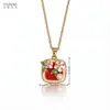Flor de Perla Popular Transfronteriza Esmalte Acero de Titanio Diseño de Nicho Joyería de Exportación Accesorios de Collar de Gama Alta para Mujeres Verano