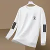 Envío RápidoNueva Sudadera de Manga Larga con Cuello Redondo Holgada de Primavera y Otoño, Camiseta Base Estampada de Moda para Hombre