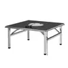 Mesa de Churrasco em Aço Inoxidável para Uso Comercial, Mesa de Churrasco Dobrável para Barraca ao Ar Livre, Mesa e Cadeiras ao Ar Livre para Restaurante com Churrasqueira a Carvão
