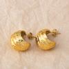 Pendientes irregulares de acero inoxidable estilo nicho europeo y americano de moda francesa vintage distintivos tipo C para mujer, pendientes dorados