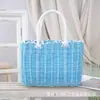 Cesta de Verduras Tejida de Plástico Colorida, Cesta de Regalo, Cesta de Compras, Cesta de Almacenamiento para Picnic al Aire Libre, Portátil