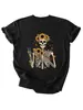 Amazon Wish sitio independiente moda personalizada divertida mujer girasol mariposa calavera signo de la paz camiseta de cuello redondo