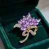 Broche de Flor de Taladro con Forma de Ojo Colorido de Industria Pesada Aleación Incrustada Broche de Lazo de Pedrería Corsage para Traje Abrigo Chal