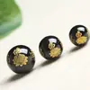 Pulseira de contas redondas de ágata vermelha gravada "Namo Amitabha", joias budistas DIY, contas de pedra de ágata Buda