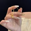 Joyería de Aleación de Cobre con Efecto Chispeante de Hielo Triturado, Collar con Colgante de Estrella de Mar Pequeña para Mujer, Cadena de Suéter Vintage, Accesorio de Nicho