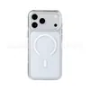 Aplicável para Telefone 17pm Estrutura de Câmera Transparente de Metal Capa Magnética para Celular Apple 16 Cristal de Gelo Capa Protetora Dois em Um