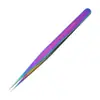 Pinzas para Pestañas Postizas de Punto de Fábrica Pinzas para Pestañas Postizas Graftadas Pinzas Hermosas para Pestañas Pinza de Pluma Dorada Floreciente Rizador de Pestañas Estilo Titanio de Color