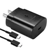 Cargador Tipo-C Pd25W Adecuado para Teléfono Móvil Samsung S20/Note10 Carga Rápida Cargador Venta al por Mayor Estándar Europeo