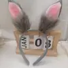 Diadema de Orejas de Conejo de Halloween Pasador de Terciopelo Cos Judy Oficial de Policía Disney Play Diadema para Foto Diadema Accesorios para el Cabello