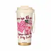 Taza aislada de acero inoxidable 316 con doble popote, múltiples diseños, portátil con correa para llevar, adecuada para el trabajo y uso en el coche