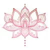 Pegatinas de Pared Autoadhesivas Flor de Loto con Henna Patrón Sencillo Degradado Rosa Pegatina Decorativa para Pared de Fondo de Habitación BR0309C