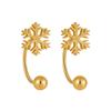 Estilo Coreano Nuevo Estilo Simple Elegante Nicho Copo de Nieve Uña de Oreja en Forma de U para Mujer Ins Combinable Moda Personalizada Aretes de Acero de Titanio