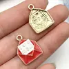 Pendente de Flor Rosa Esmaltada em Liga Metálica Mais Vendido Transfronteiriço para Pulseira Colar Chaveiro DIY Pequeno Presente de Feriado para Mãe