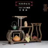 Estante para Tetera y Juego de Té Estante Pequeño Bogu Madera Maciza Estilo Chino Soporte de Exhibición para Tetera Zisha Madera de Wenge Duobao Ge Simple de Escritorio