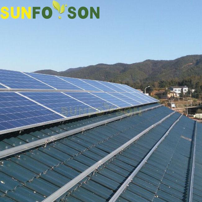 Pitched tile roof solar panel