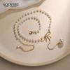 Collar de Perlas con Lazo Estilo Japonés y Coreano Colgante para Mujer Lujo Ligero Diseño Nicho Sensación Nuevo Estilo Cadena Clavícula