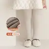 Macacão de Lã de Cordeiro para Meninas Calça de Inverno Nova Lã Espessa Leggings para Meninas Cor Sólida Meia-Calça de Lã