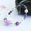 Pulsera de Amatista Natural Fuego Púrpura Nueve Ai Yu Pulsera de Perlas de Concha Blanca Venta al por mayor de Comercio Electrónico en Transmisión en Vivo S5062605