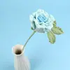 Flor de Crochê Nova Acabada de 26 Anos Fio Tecido Rosa Diamante Ramo de Rosa Artificial Casamento Deusa Festival Buquê Atacado