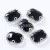 Fivela de Cristal de Borda Octogonal Retangular Vitral Garra de Cristal Broca Perfurada à Mão Acessórios para Roupas Sapatos Bolsas DIY