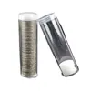 Caixa de armazenamento de moedas, coleção de moedas comemorativas, porta-moedas redondo pequeno de 1 yuan, conjunto de 50 peças, porta-moedas, anti-oxidação, porta-moedas redondo transparente
