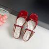 Zapatillas con Tira de Lazo Aumentada 5 cm para Mujer para Usar Afuera en Verano con Faldas Sandalias de Punta Abierta Estilo Pastoral Fondo Floral