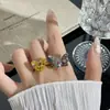 Anillo de Corazón de Mariposa con Pedrería Color Viento Usado Nuevo Diseño Pequeño de Nicho Versátil Abierto Ajustable para Mujer