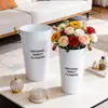 Balde de Hierro Forjado para Flores para Floristerías y Uso Doméstico, Adecuado para Flores Frescas y Flores Secas, Cubo Metálico Decorativo Estilo Nórdico, Contenedor de Flores Grande de Pie