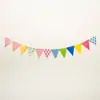 Bandeirinhas coloridas triangulares para decoração de barraca de camping, bandeiras para pendurar, decorações de festa de aniversário infantil, decoração de quarto, bandeirinhas de papel para pendurar