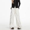 Calça Cargo Harajuku Estilo Americano Marca Tendência para Mulheres 2025 Nova Calça de Bolso Plissado Street Casual Calça Reta Calça Longa