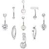 Fabricante Venta al por Mayor Transfronteriza Amazon Popular Set de 9 Piezas Anillo para Ombligo Moda Versátil Joyería para Perforación de Ombligo
