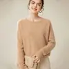 Suéter Grueso de Cachemira Pura de Siete Agujas para Mujer, Otoño e Invierno, Cuello Redondo, Manga Raglán, Suéter Base de Cachemira Tejido, Ajustado y Cálido