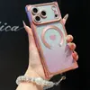 Capa Magnética Fosca Galvanizada para iPhone 17 Adequada para Apple 17 Pro Borda Reta 16/15 Pulseira 14 Gradiente 13