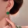 2024 Novas Explosões Ágata Brincos Verdes Novo Estilo Chinês Imitação Brincos de Calcedônia Jóias Femininas Retrô Guofeng Orelha
