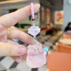 Llavero de Cerdo Rosa de Dibujos Animados de Resina que Brilla en la Oscuridad, Cadena Linda para Teléfono, Decoración de Mochila Escolar, Colgante de Mejor Amigo
