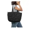 Bolso Tote Acolchado de Algodón Otoño e Invierno 2025 Estilo Nuevo Simple Color Sólido Gran Capacidad Bolso Tote Casual para Salir Bolso de Hombro Transfronterizo