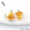 Acessórios DIY Cor Dourado Areia de Longa Duração com Pingente de Cabaça Cravejado de Diamantes, Acessórios Personalizados de Filigrana Fulu com Cabaça Vazada e Furo