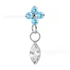 Binx Jewelry Brincos Pingente em Formato de Flor de Ameixa Liga de Titânio Astm F136 Acessórios de Joias para Piercing DIY