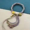Cuerda de Mano de Xizang Cuerda de Algodón para Frotar la Mano Cuerda de Mano de Colores Pulsera de Estilo Étnico Tejida a Mano Adorno de Xizang Pulsera de Thangka