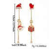 Brincos longos de Papai Noel engatinhando, luvas de coração com floco de neve, brincos assimétricos com gota de óleo, atmosfera de Natal