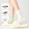 Calcetines de algodón 100% puro para mujer hasta la pantorrilla, estilo fino de verano, resistentes al olor, absorben el sudor, transpirables, calcetines postparto sin costuras