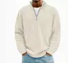 2026 Otoño Nuevo de Amazon para Hombre Camiseta Casual Cuello Alto Cremallera Pana Manga Larga Polo para Hombre