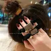 2026 Elástico de Cabelo Diamante da Praça Dongdaemun para Mulheres, Corda de Cabelo da Moda e Versátil para Rabo de Cavalo, Acessório Simples para Coque, Ornamento Elegante para Cabelo
