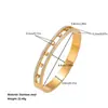 Pulsera de Acero Inoxidable Anillo Abierto en Forma de C 18K No se Desvanece para Mujer Pulsera de Acero de Titanio de Lujo Ligero de Gama Alta Banda Lisa Directo del Fabricante