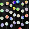 Guirnalda de Bandera con Lentejuelas Plateadas Iridiscentes para Coser Transfronteriza Decoraciones Colgantes para Fiesta de Cumpleaños Suministros para Arreglo de Fondo Adornos Colgantes Redondos
