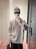 Suéter Retrô Coreano Cleanfit Gola Redonda para Homens e Mulheres, Estilo Preguiçoso de Outono e Inverno, Malha Grossa Casual Solta