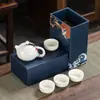Actividad mayorista set de té de viaje taza express conveniente una tetera cuatro tazas traje para hacer té regalo para exteriores LOGOTIPO