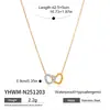 Bestseller Chenhe 316 Aço Titânio Colar Duplo Coração Ouro 18K Banho a Vácuo Laço Diamante Incrustado Simples Diário Corrente Clavícula