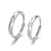 Anillo de pareja natural de plata de ley S925 diseño simple de nicho Anillo de pareja abierto para hombres y mujeres regalo para novia venta al por mayor